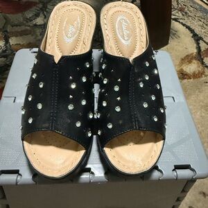 Stylish Black Studded Women's Mules